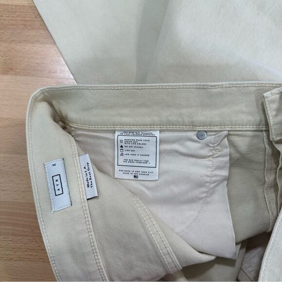 AYR The Beat Drop Jeans Barrel Leg in Straw Hat Cream Tan Preppy Minimalist 34 - Picture 8 of 10